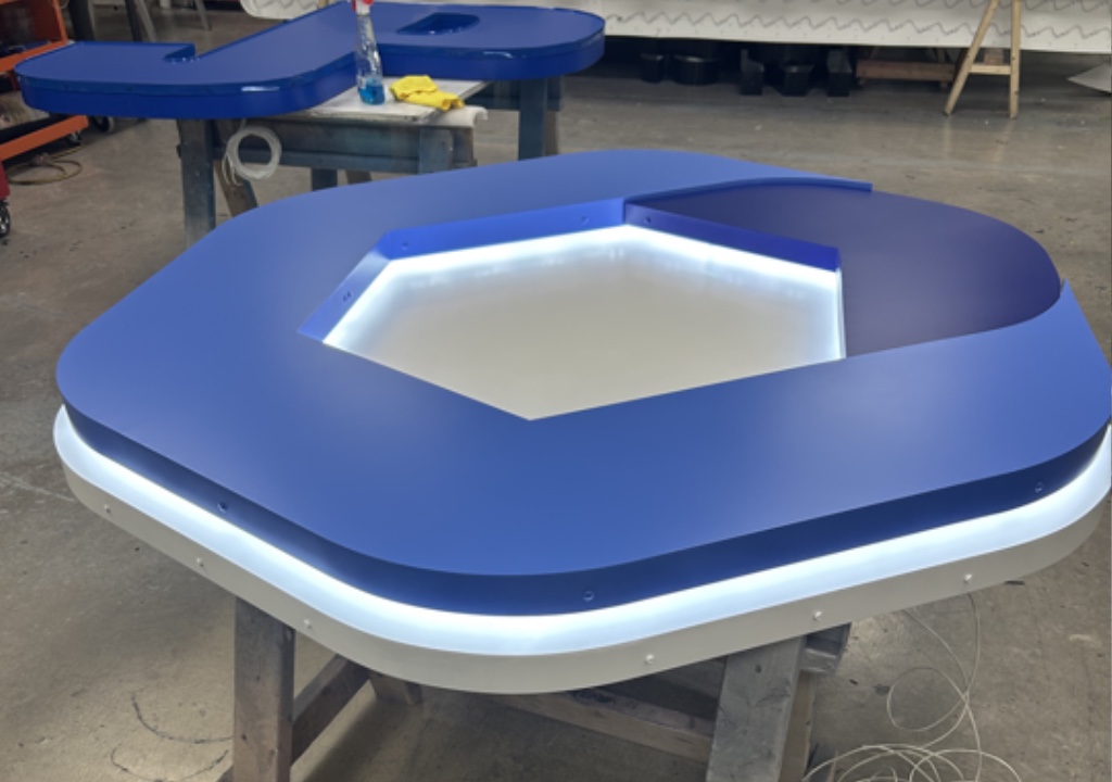 Halo-lit Reverse Aluminum Logo